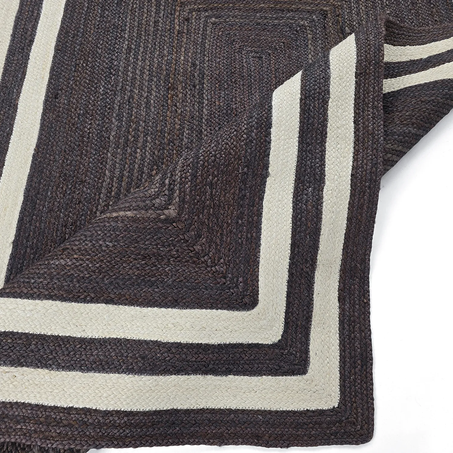 Jute rug - Jessore (dark taupe/white)