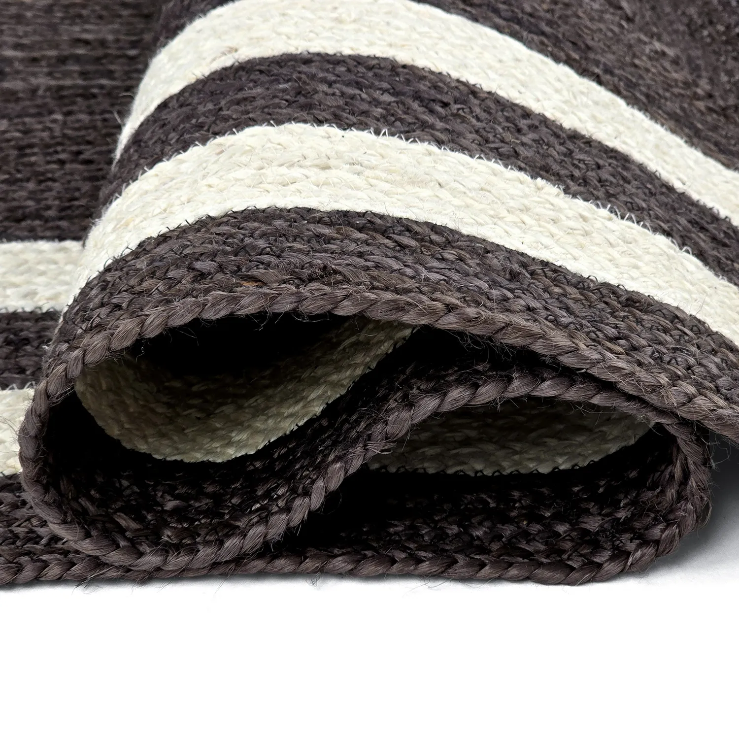 Jute rug - Jessore (dark taupe/white)