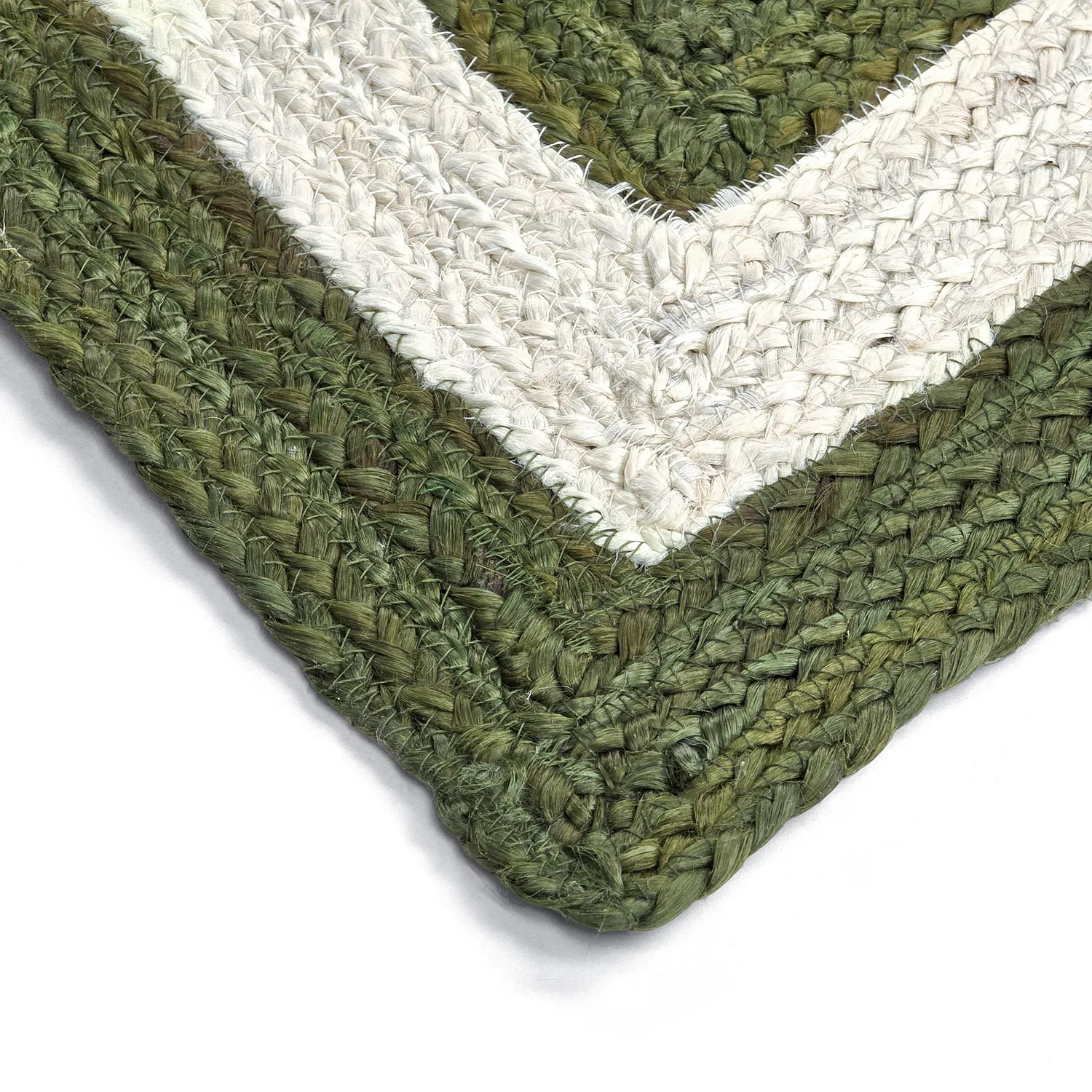 Jute rug - Jessore (army green/white)