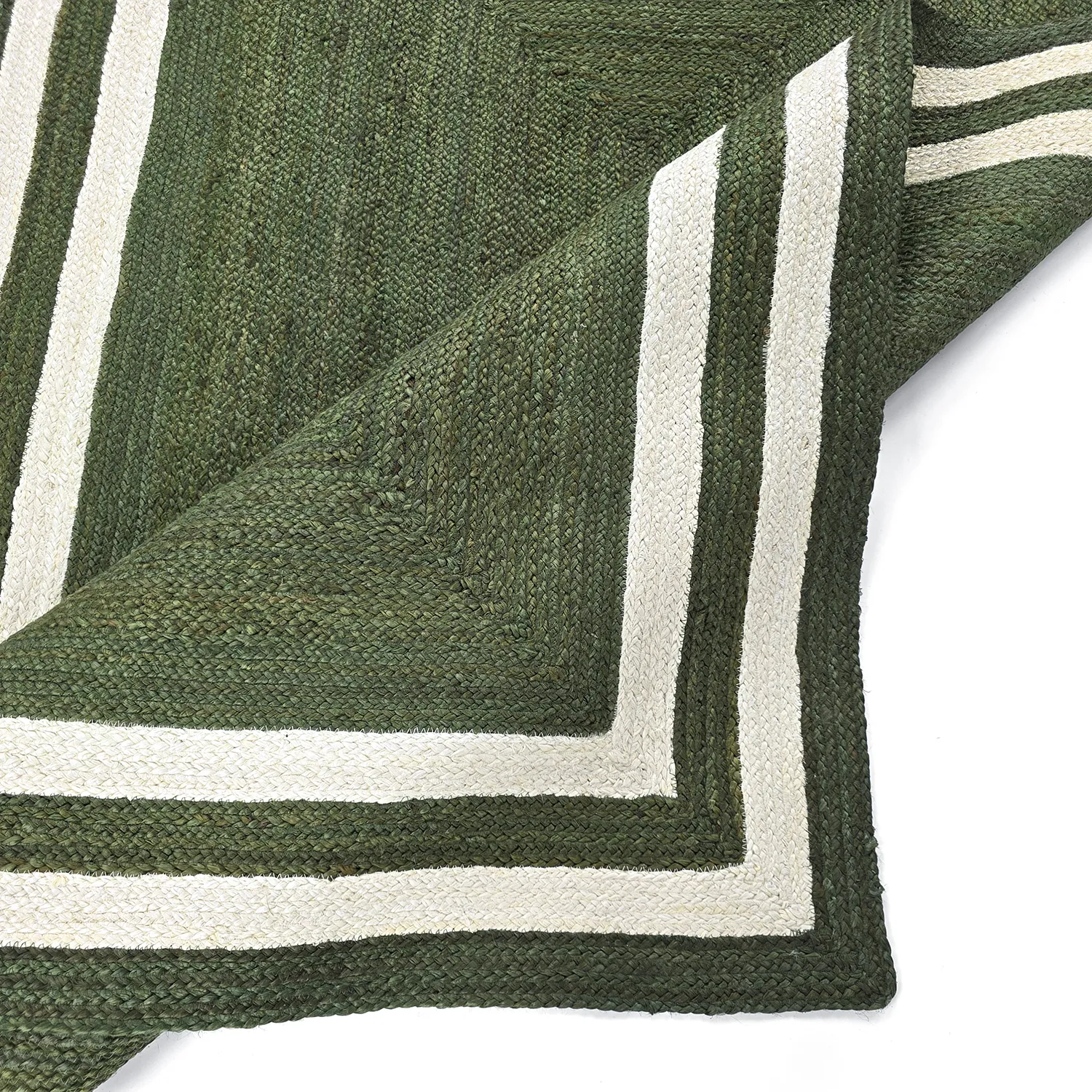 Jute rug - Jessore (army green/white)
