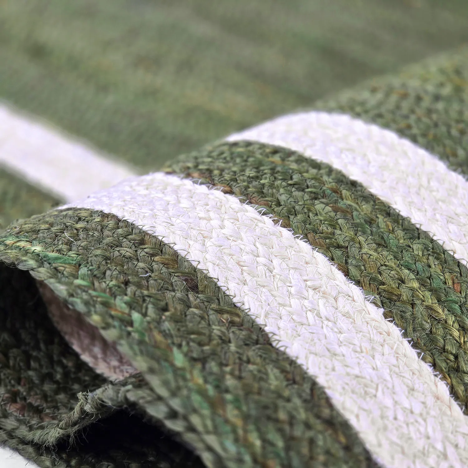 Jute rug - Jessore (army green/white)