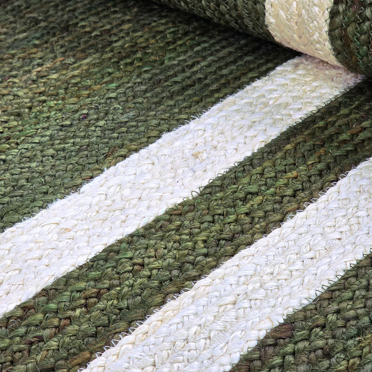 Jute rug - Jessore (army green/white)