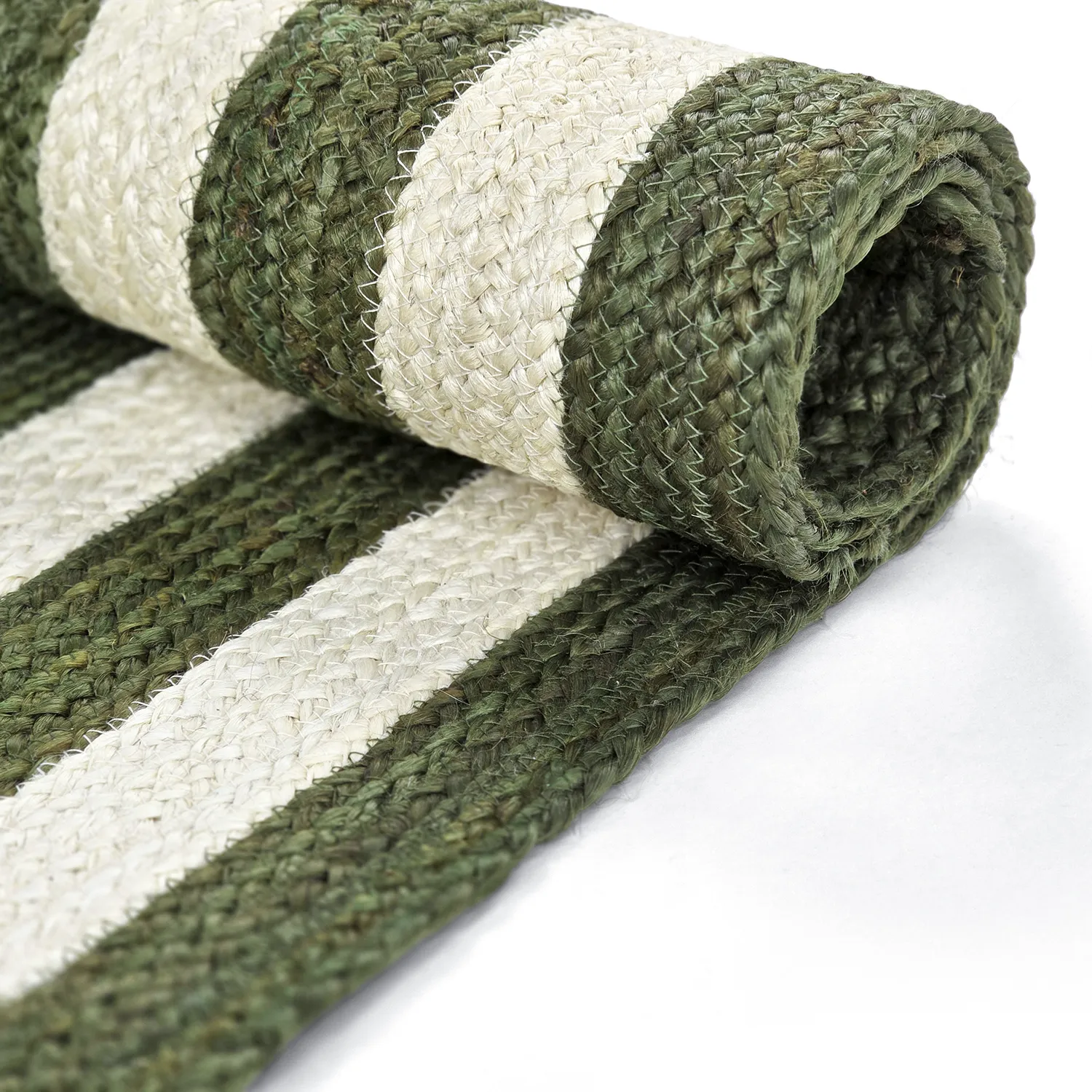 Jute rug - Jessore (army green/white)
