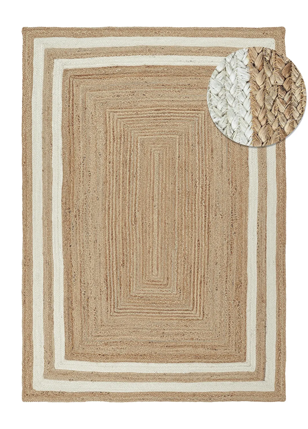 Jute rug - Jessore (natural/white)