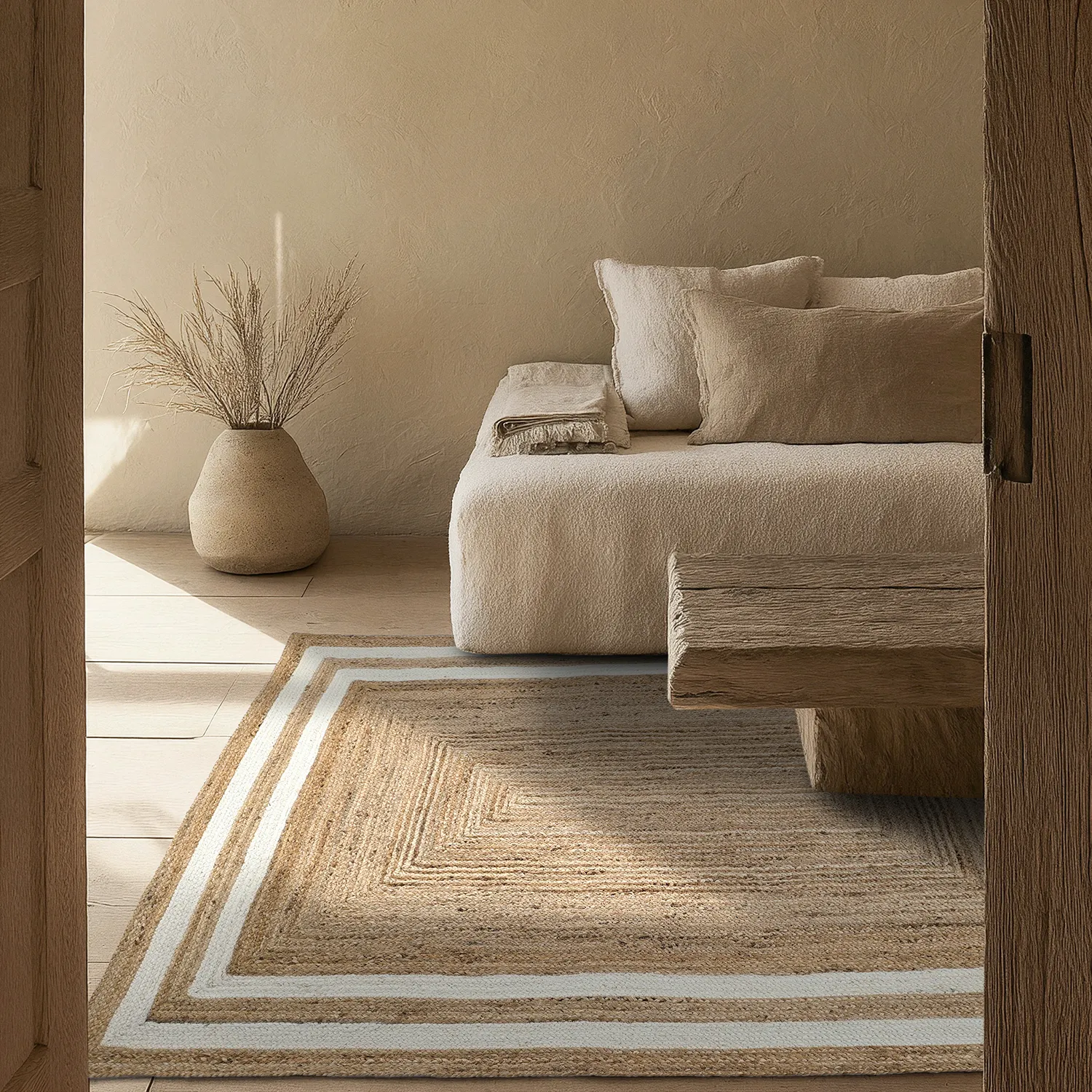 Jute rug - Jessore (natural/white)