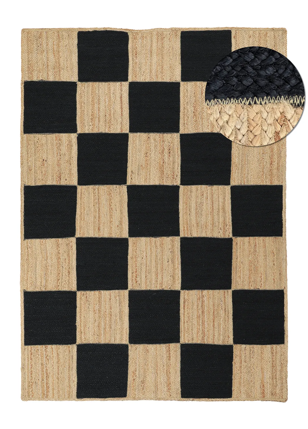 Jute rug - Khulna (natural/black)