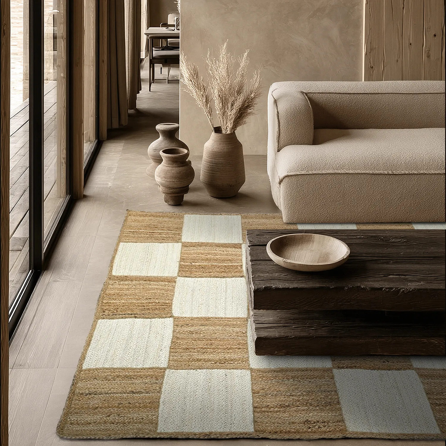 Jute rug - Khulna (natural/white)