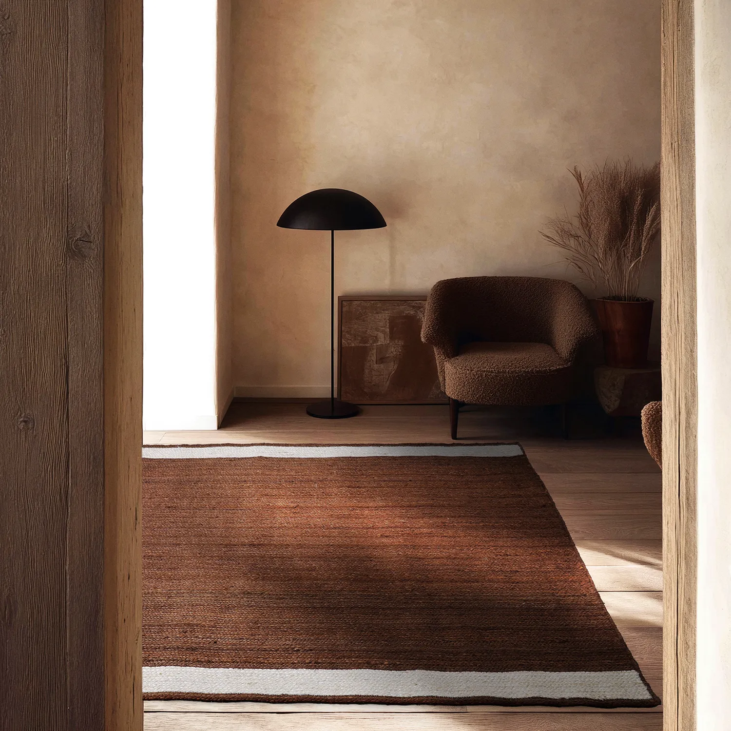 Jute rug - Senaki (brown/white)