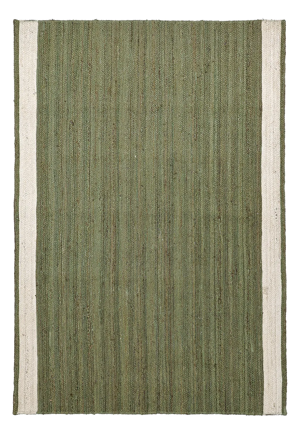 Jute rug - Senaki (army green/white)