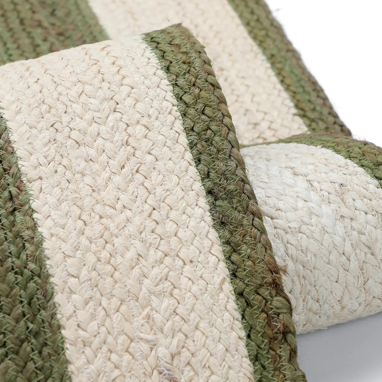 Jute rug - Senaki (army green/white)