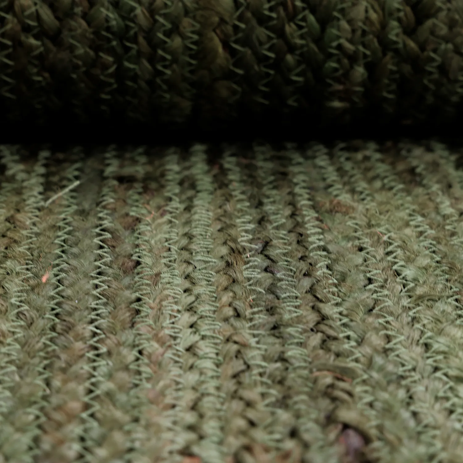 Jute rug - Senaki (army green/white)