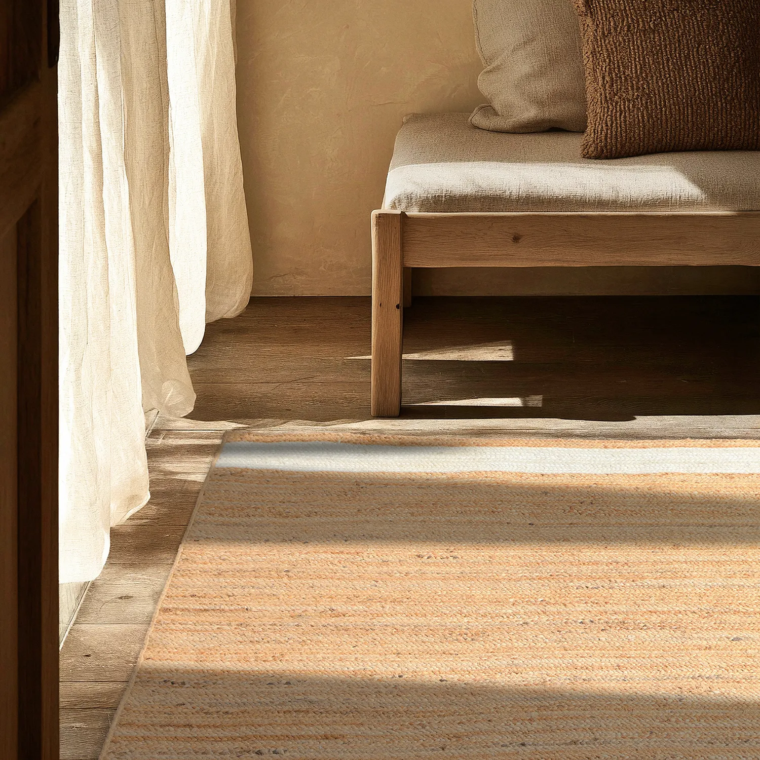 Jute rug - Senaki (natural/white)