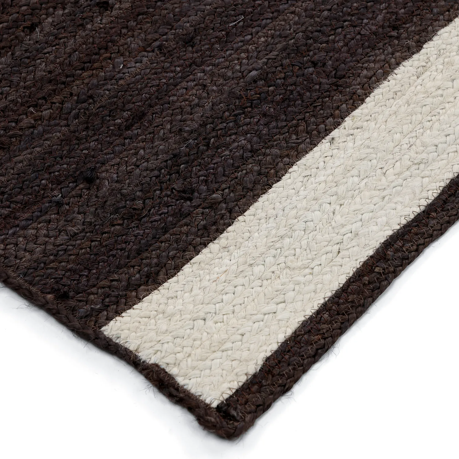 Jute rug - Senaki (dark taupe/white)