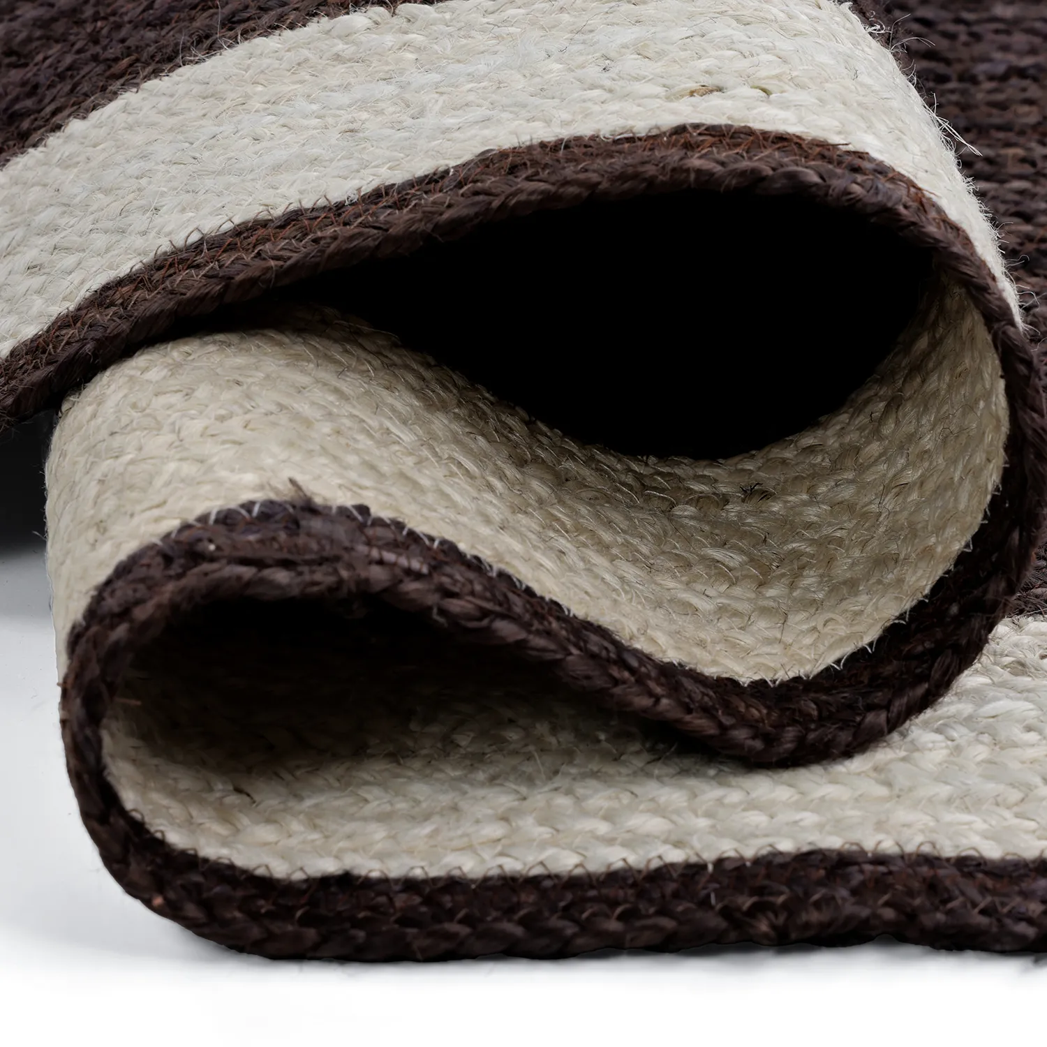 Jute rug - Senaki (dark taupe/white)
