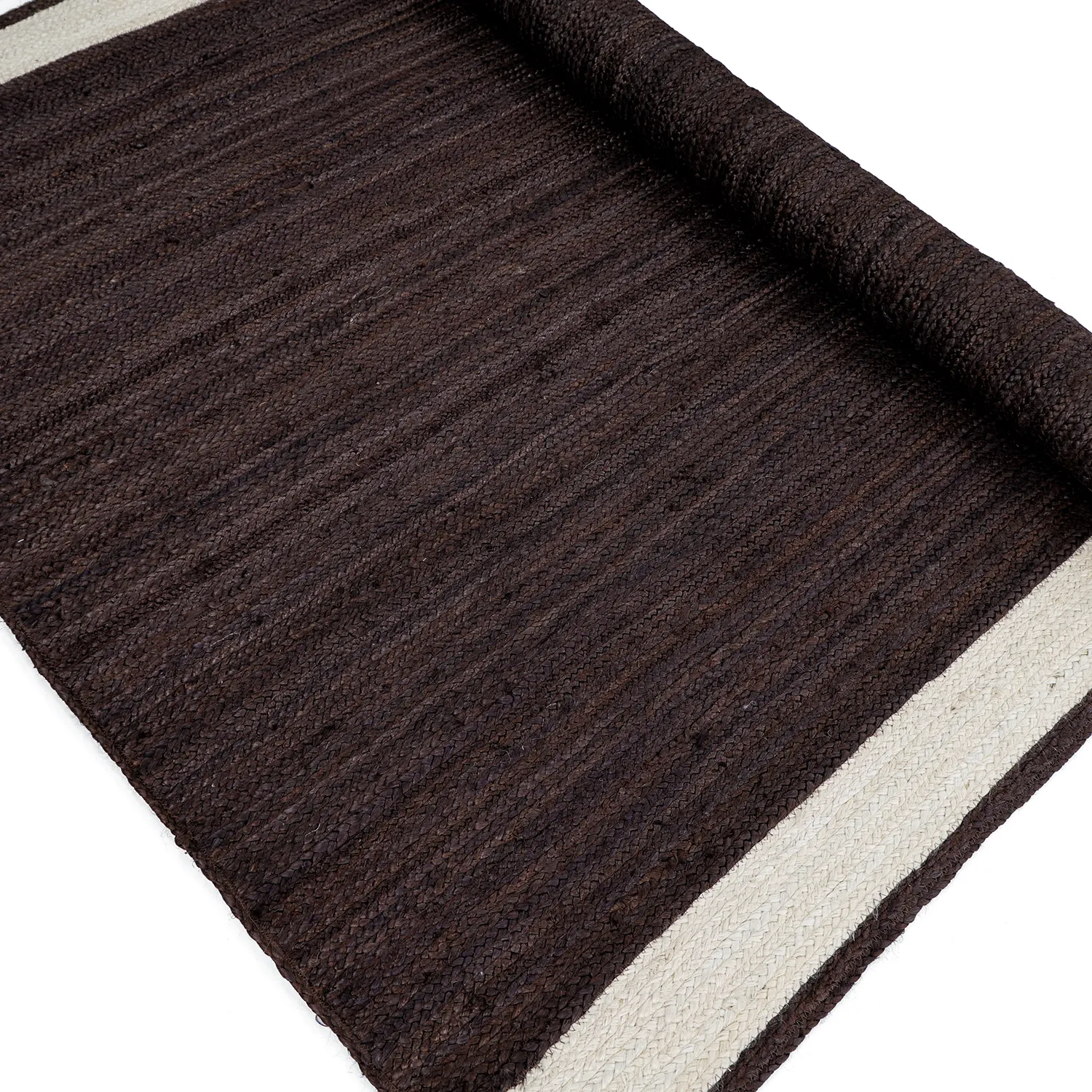 Jute rug - Senaki (dark taupe/white)