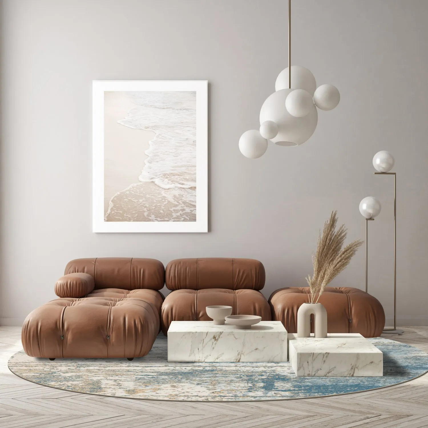 Round rug - Kebira (blue)