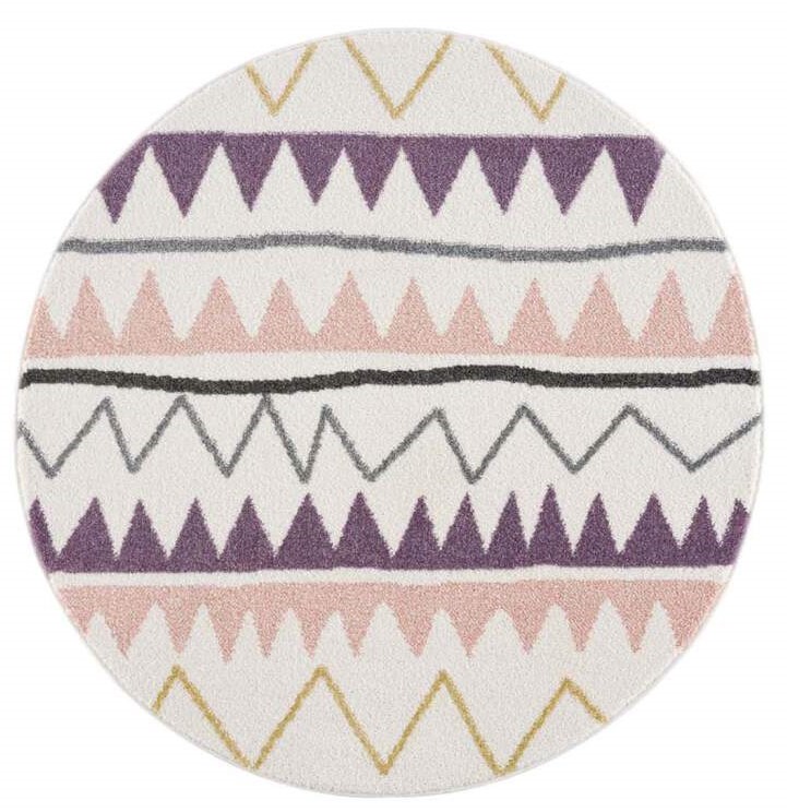 Childrens rugs - Zigzag Round (multi)