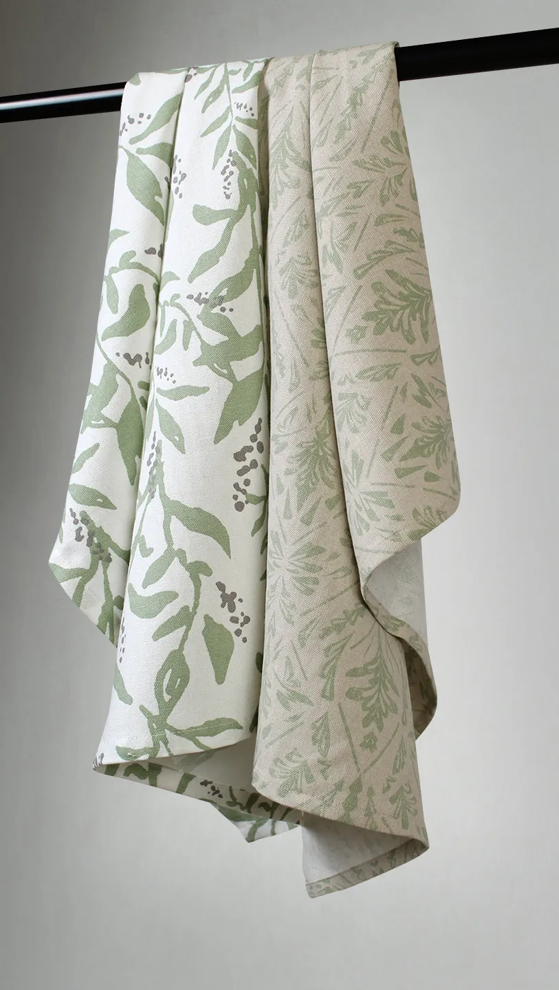 Kitchen towels 2-pack - Helmi (green)