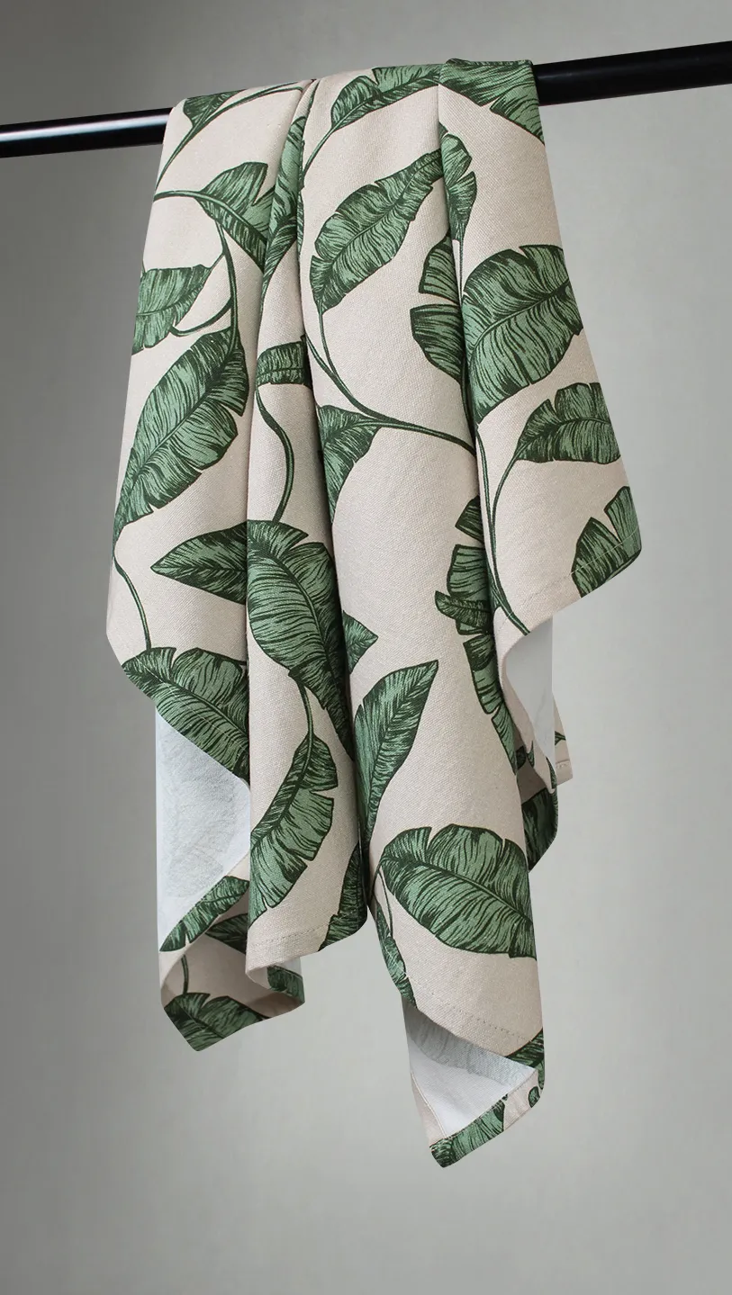 Kitchen towels 2-pack - Leaves (green)