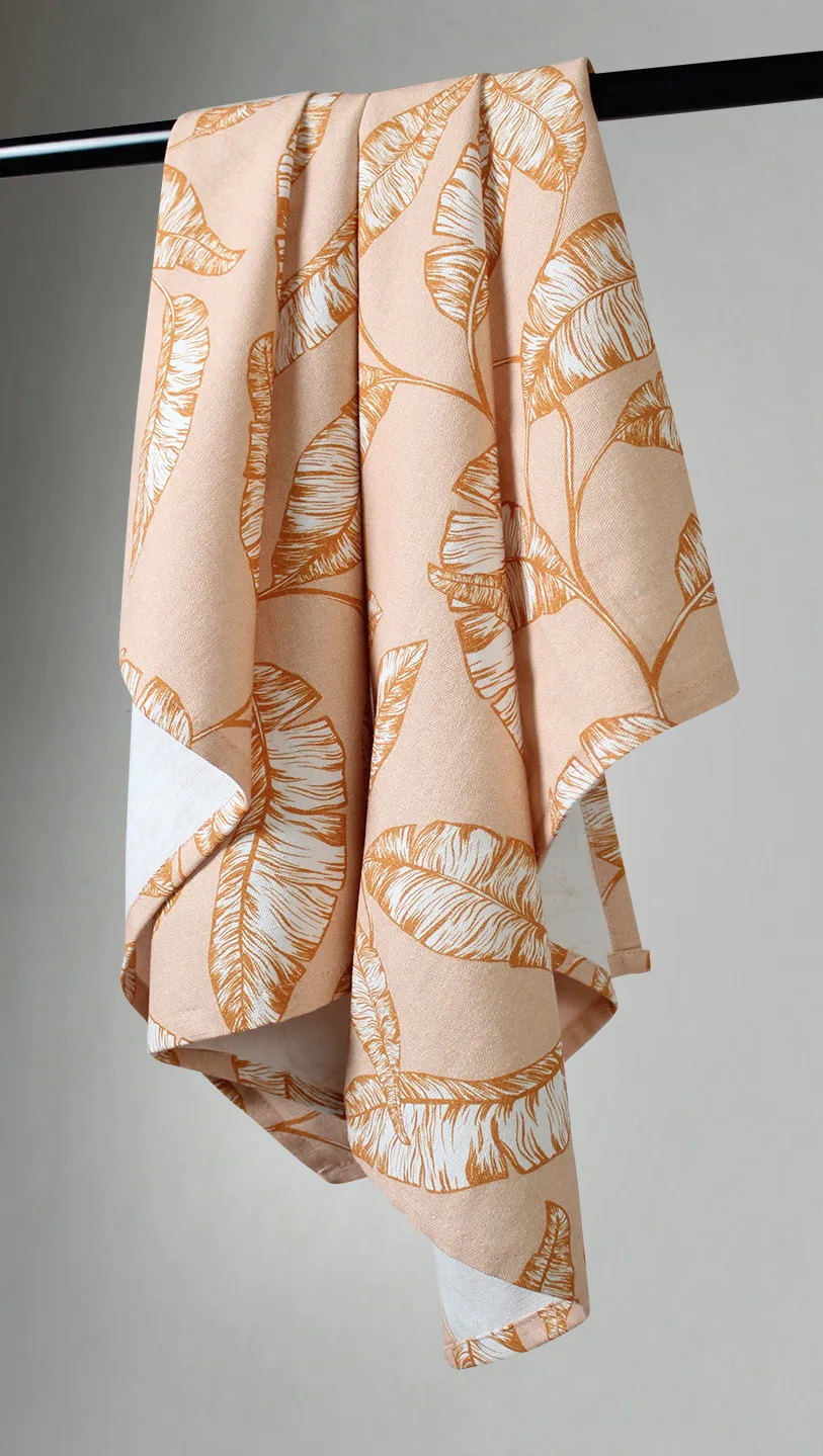 Kitchen towels 2-pack - Leaves (orange)