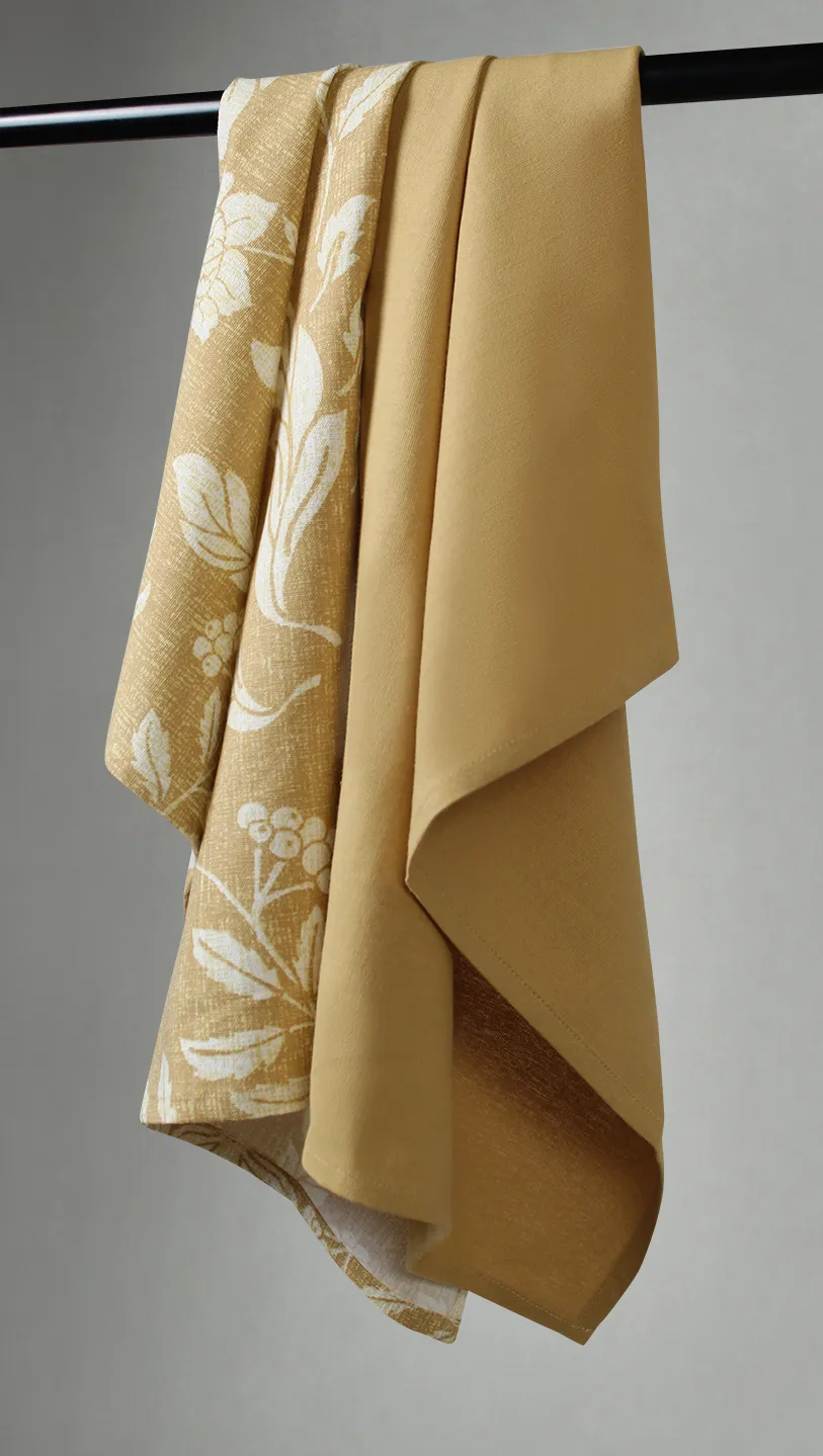 Kitchen towels 2-pack - Onni (yellow)