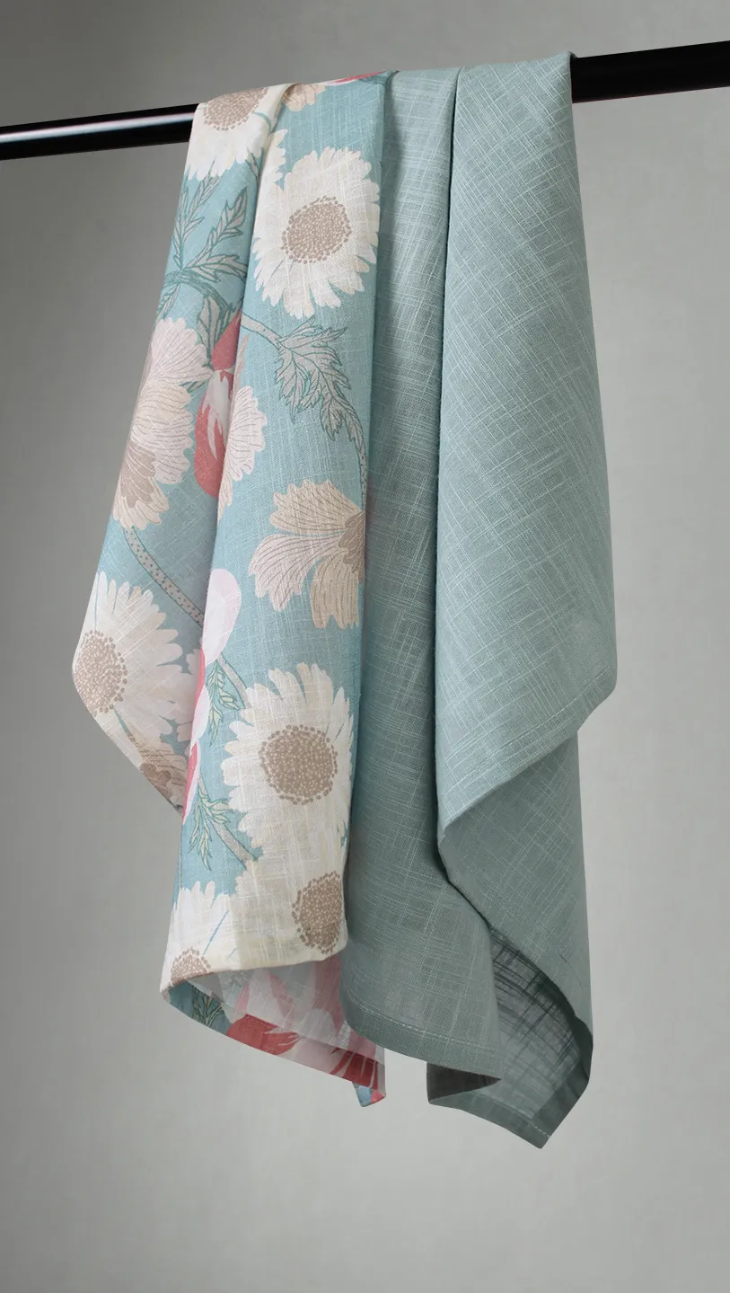 Kitchen towels 2-pack - Serena (turquoise/pink)