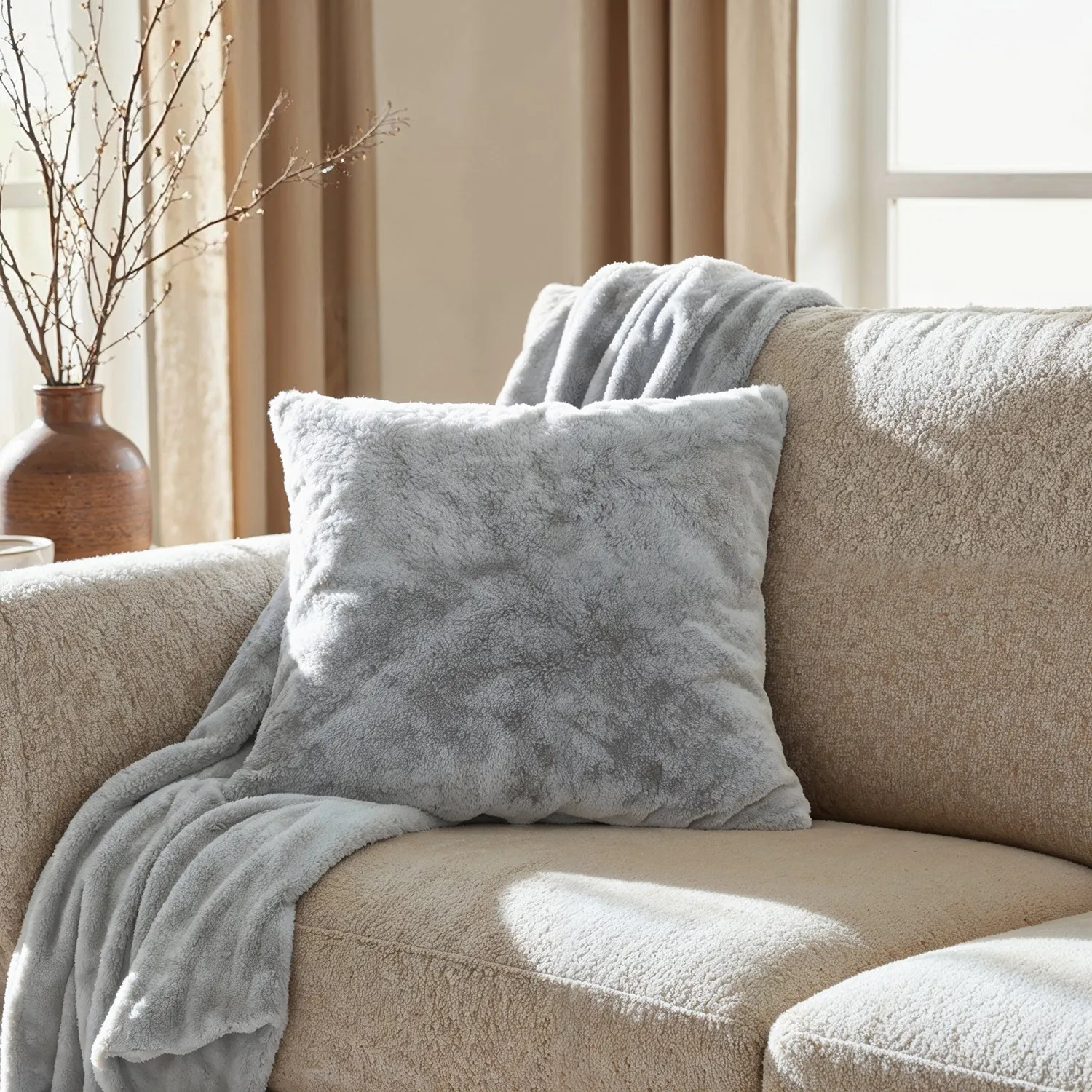 Cushion cover - Aranga Super Soft (grey)