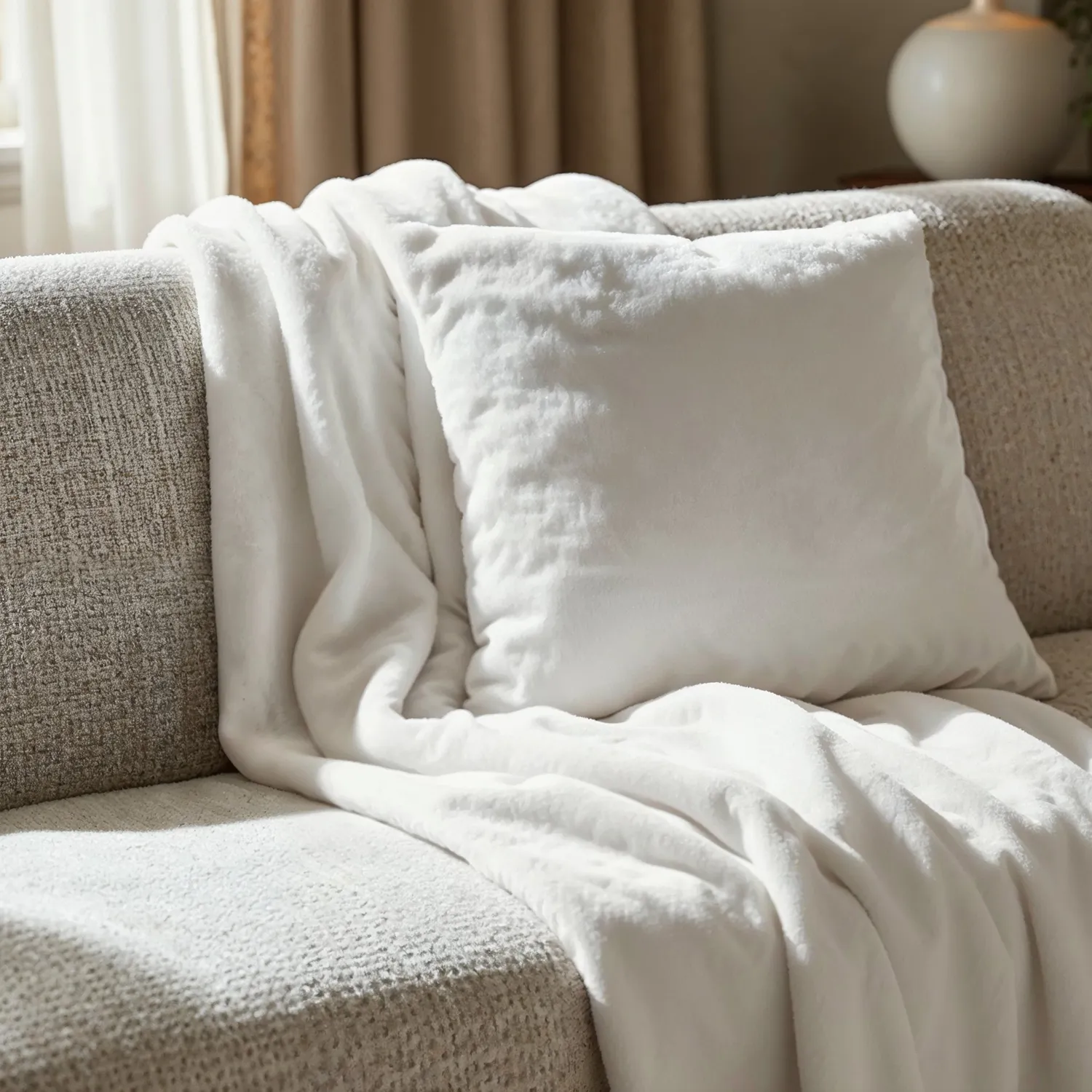 Cushion cover - Aranga Super Soft (white)
