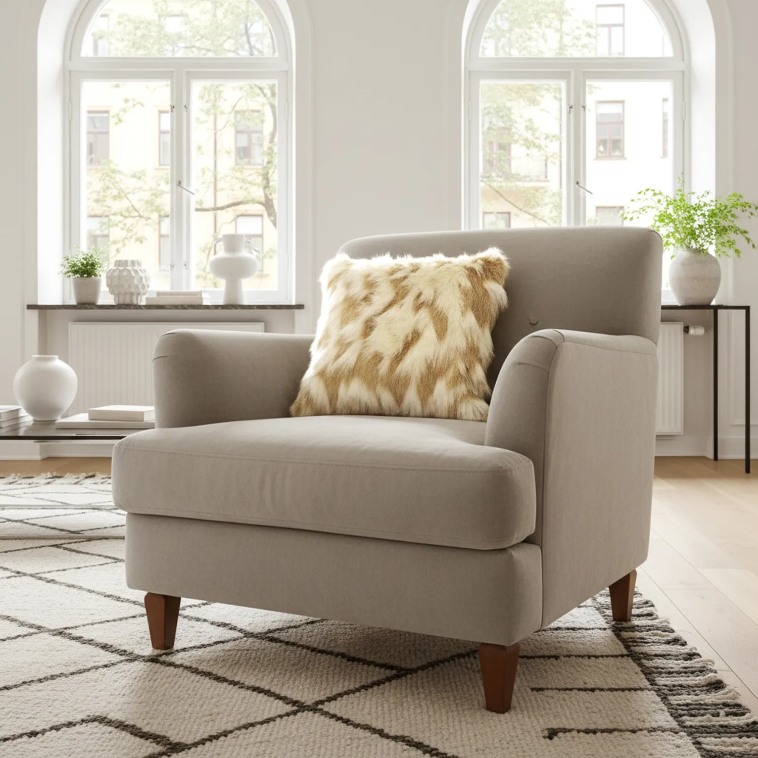 Cushion cover - Clara (white/beige)