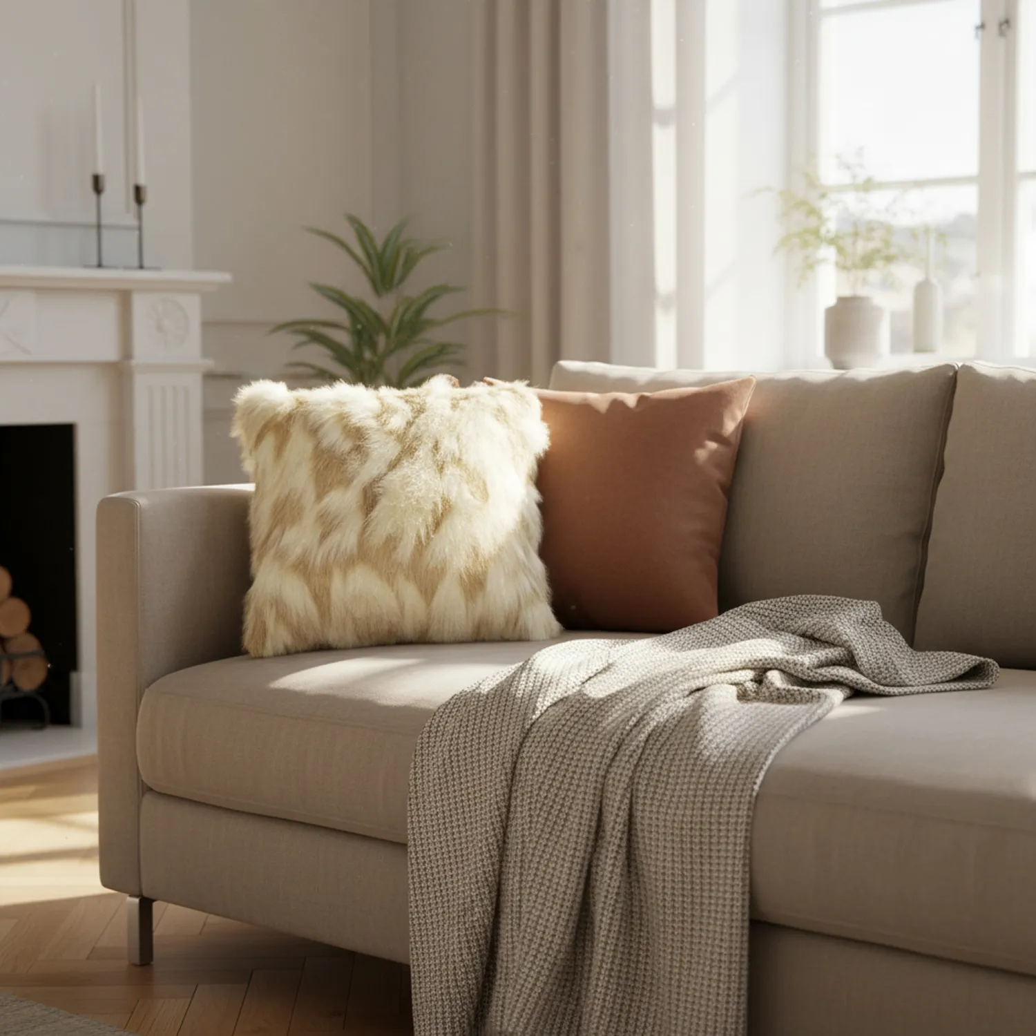 Cushion cover - Clara (white/beige)