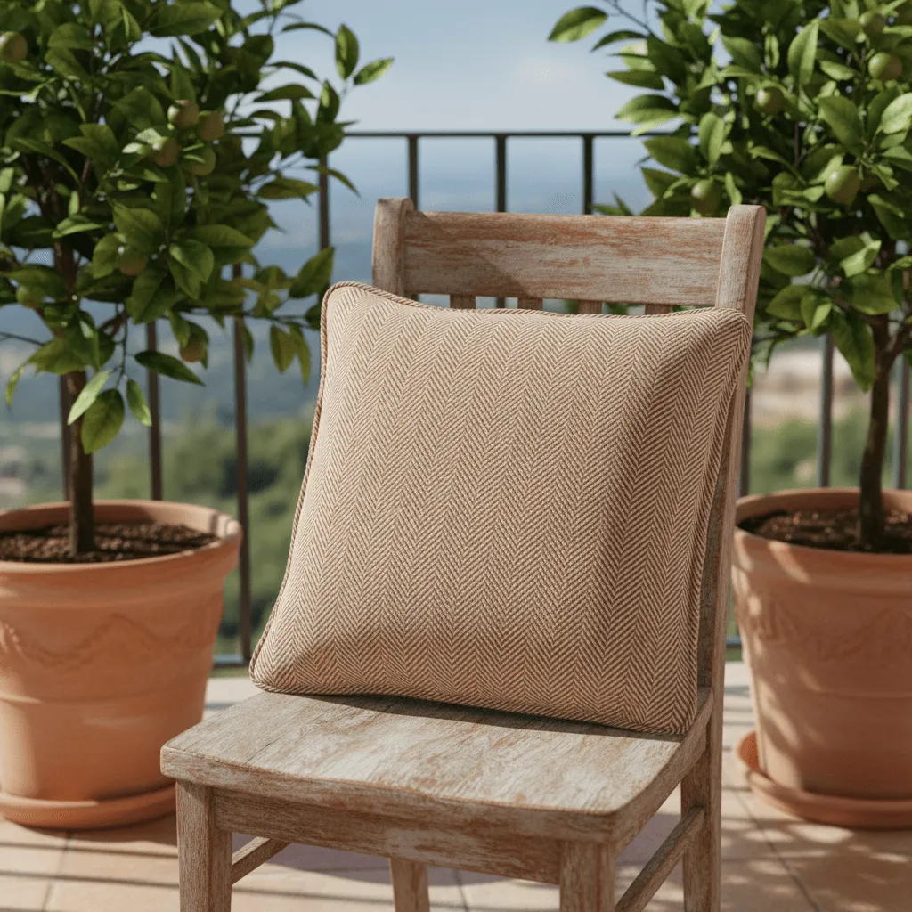 Cushion cover - Denisa Fishbone (brown/white)