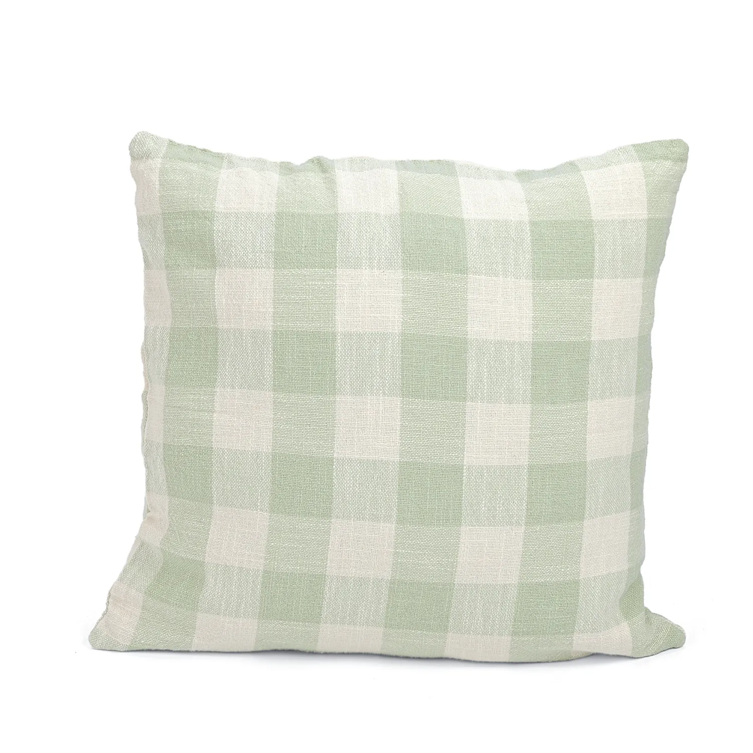 Cushion cover - Isela check cotton cushion cover (cream/light green)