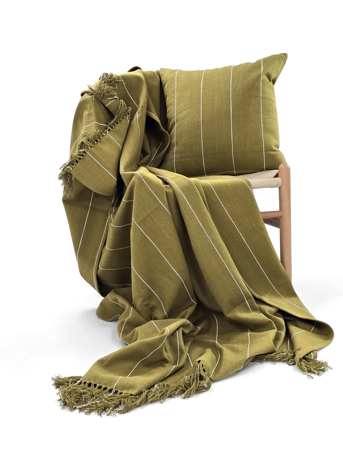 Cushion cover - Martina Stripe (green/white)