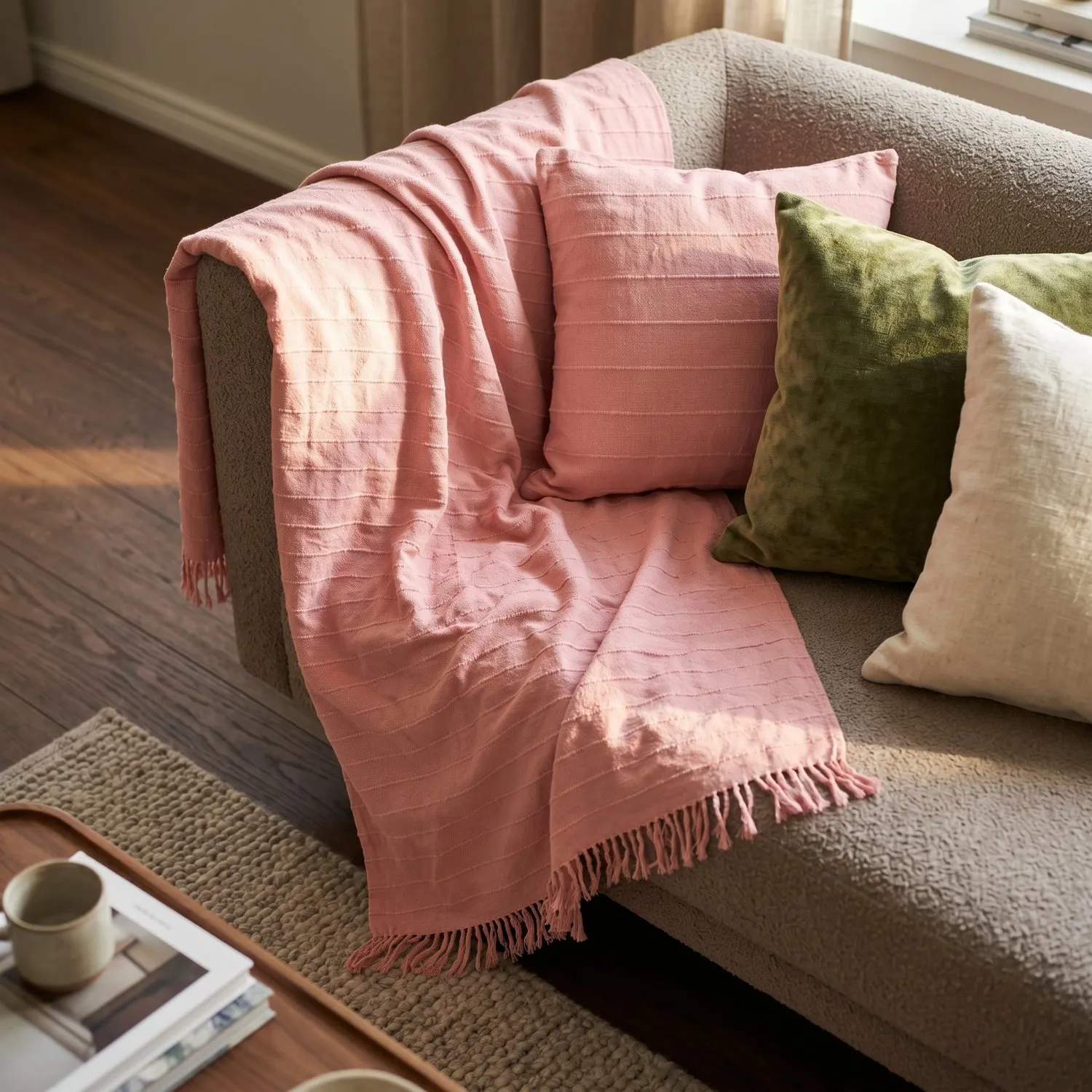 Cushion cover - Nalani cotton cushion cover (pink)