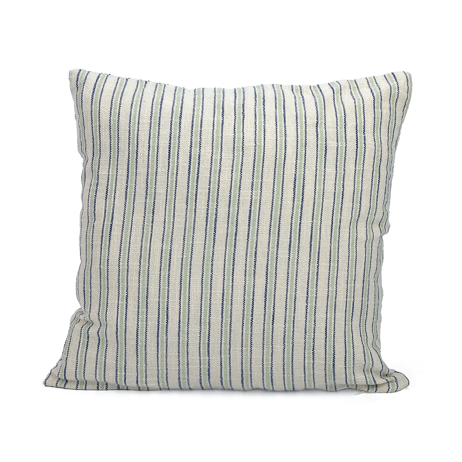 Cushion cover - Rumi stripe cotton cushion cover (cream/navy/light green)