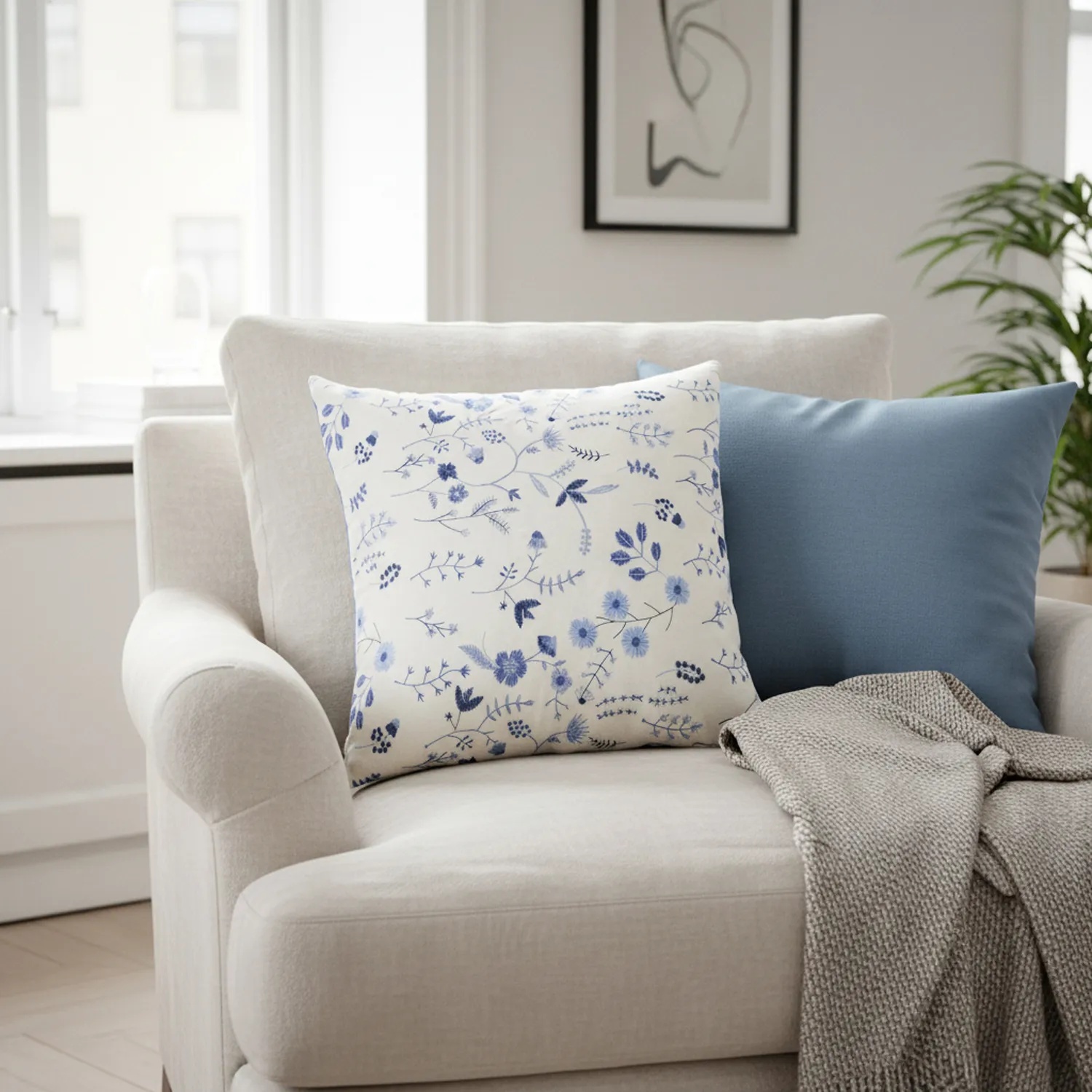 Cushion cover - Stavanger Embroidered Cushion Cover (multi)