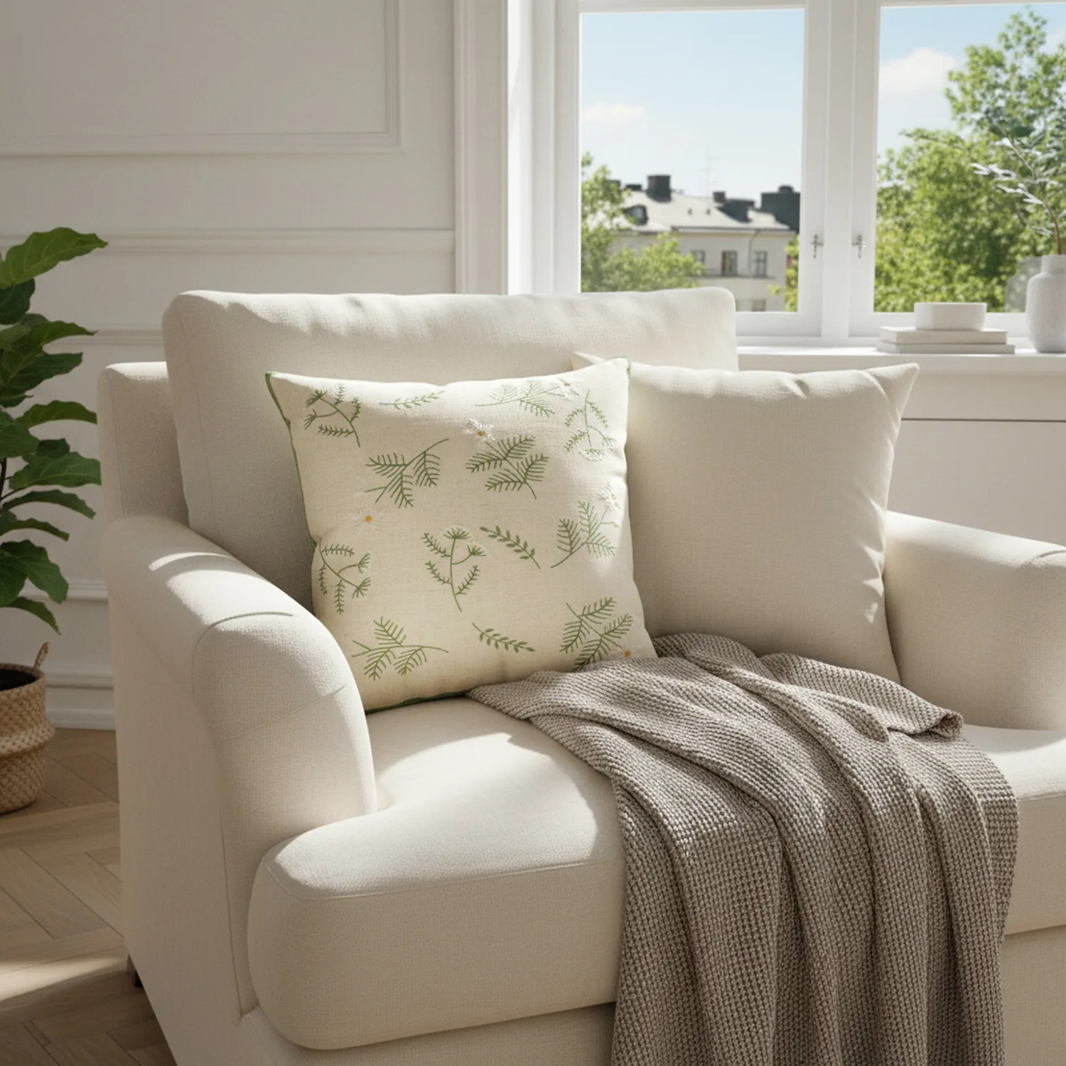Cushion cover - Vasa Embroidered Cushion Cover (multi)
