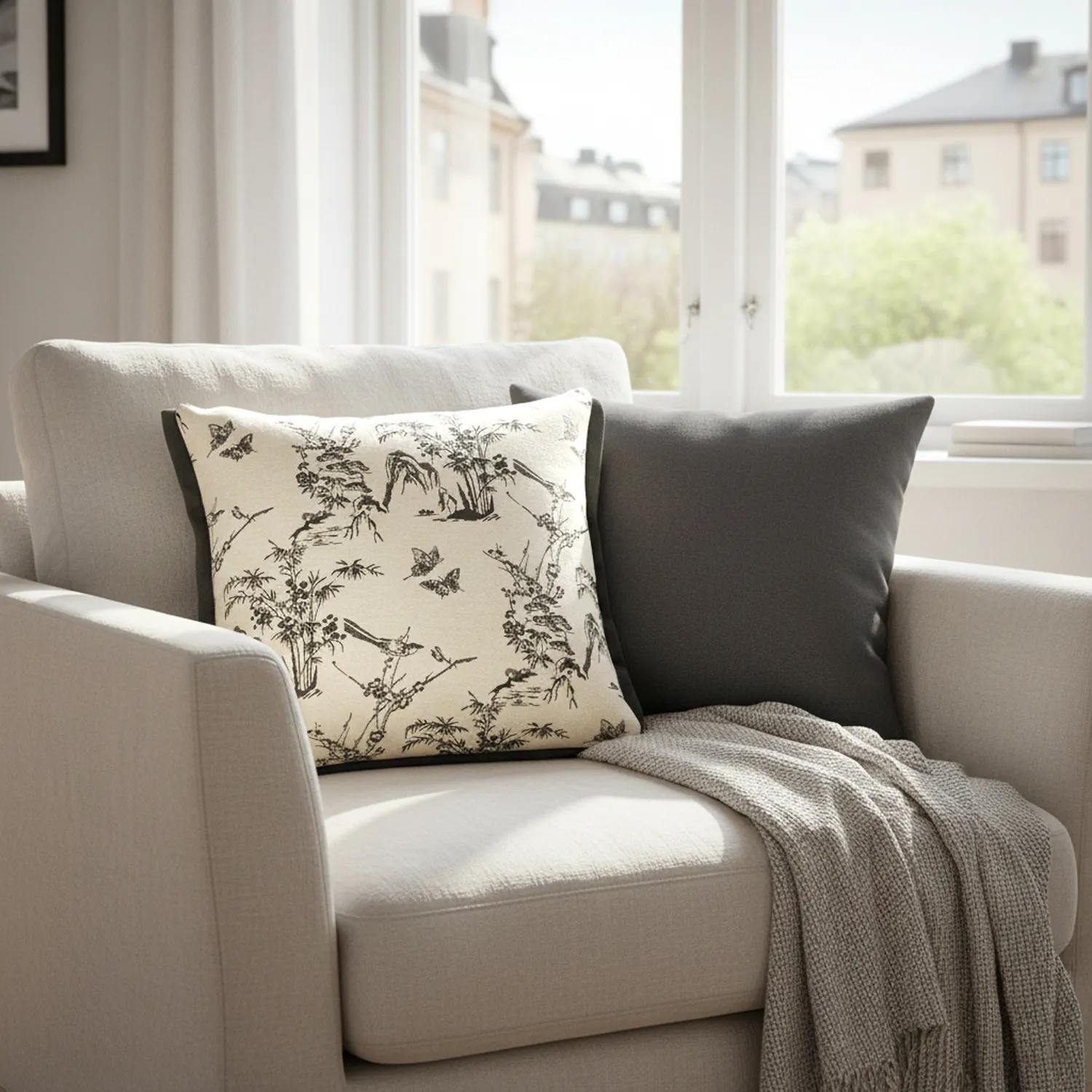 Cushion cover - Viborg Embroidered Cushion Cover (multi)