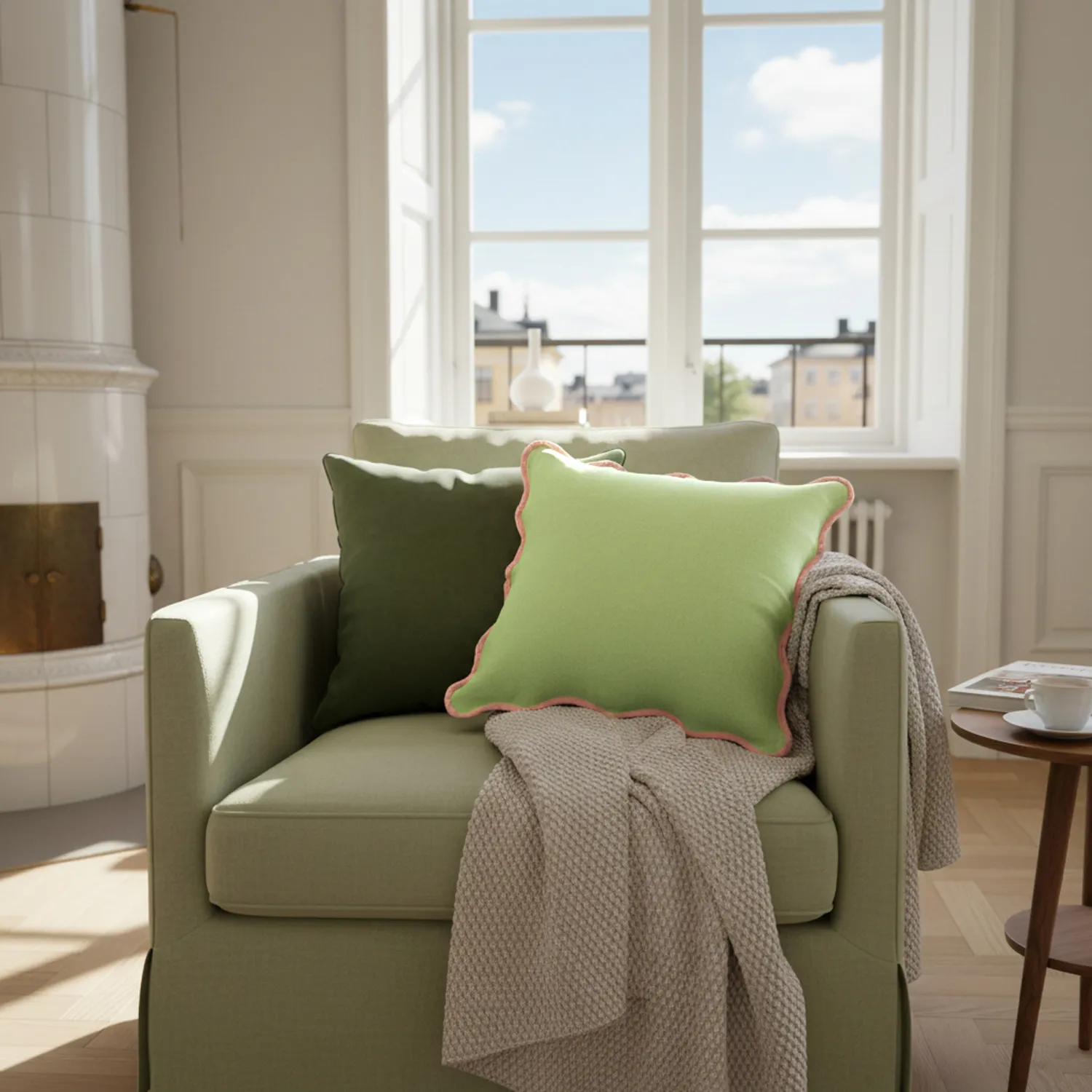 Cushion cover - Yrsa (green)