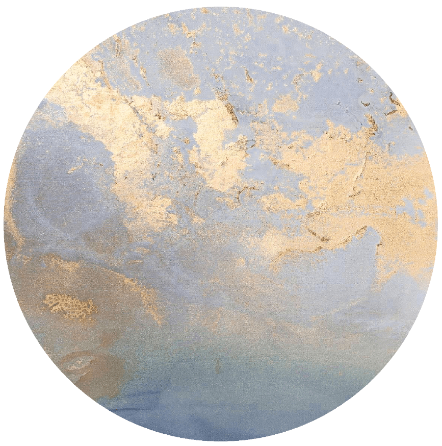 Round rug - Lesley (blue/gold)