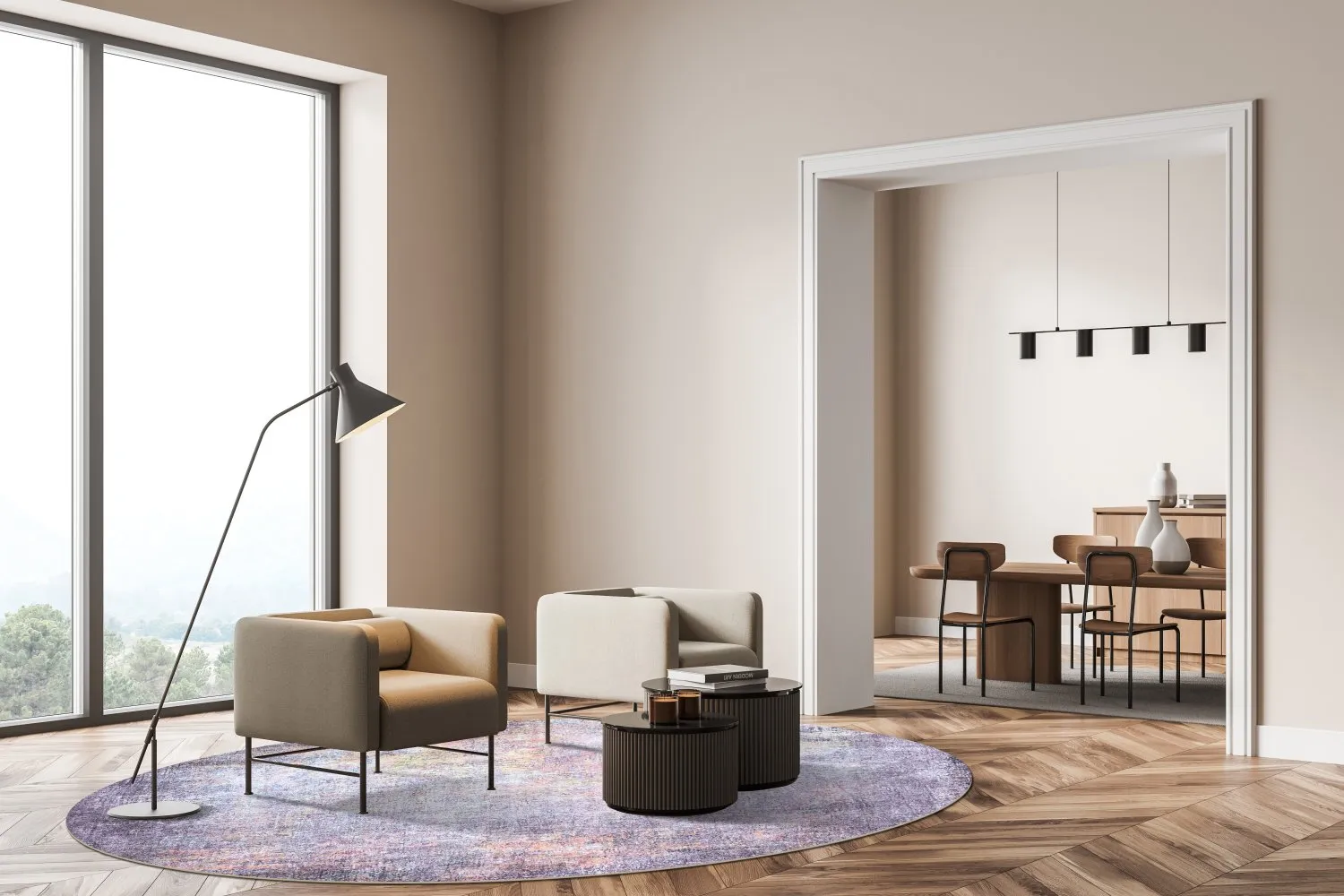 Round rug - Tarnos (lila)