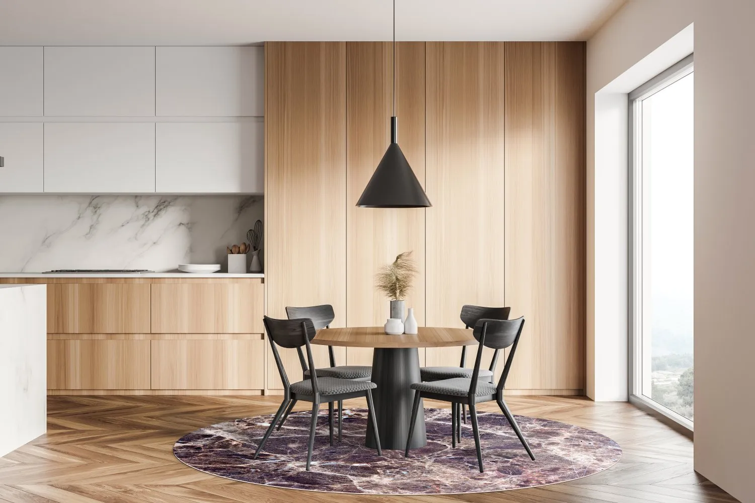 Round rug - Sines (purple)