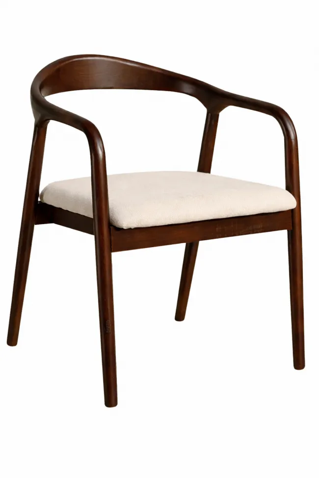 Armrest chair - Aspa (dark brown/beige) - 2 pcs