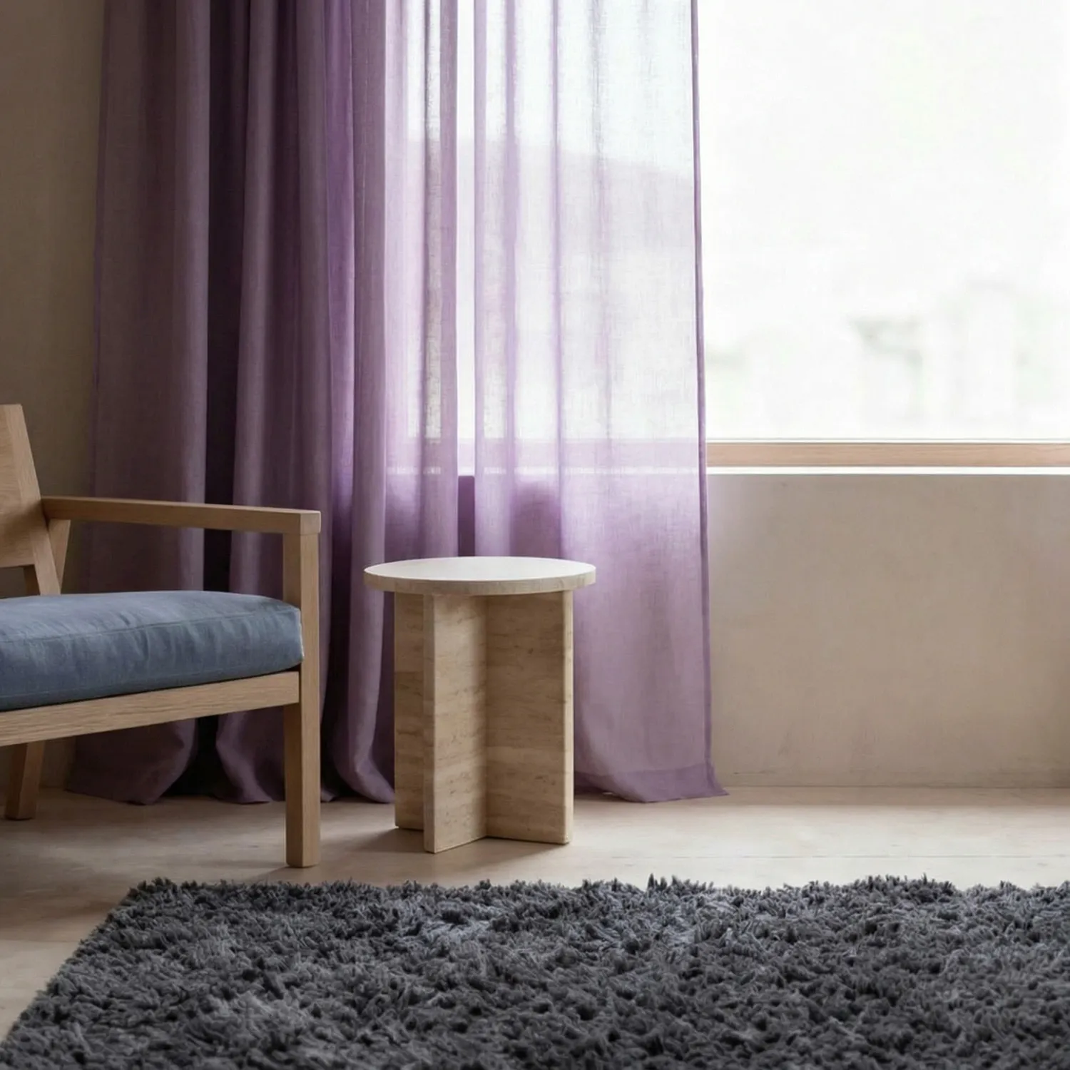 Curtains 2-Pack - Linen Blend Curtain Lumira (purple)