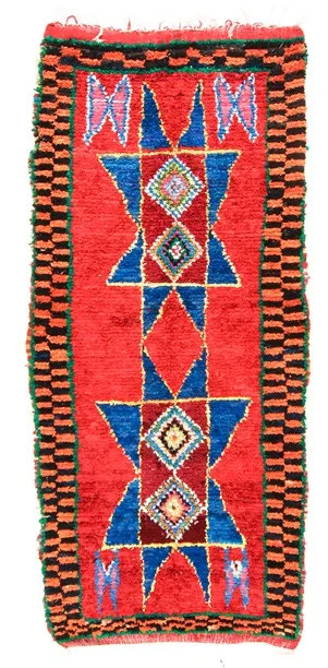 Moroccan Berber rug Boucherouite 315 x 120 cm