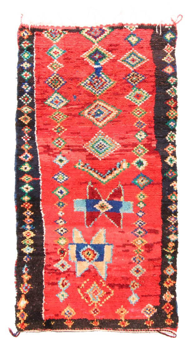 Moroccan Berber rug Boucherouite 315 x 155 cm