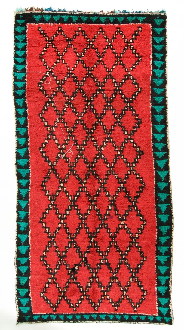 Moroccan Berber rug Boucherouite 370 x 170 cm