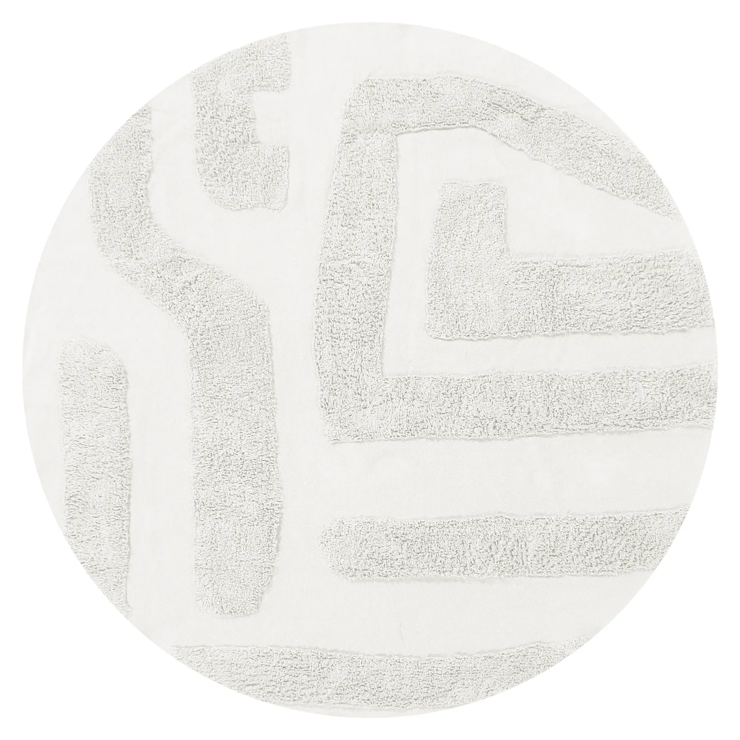 Round rug - Alexa Natural Cotton Shaggy (offwhite)