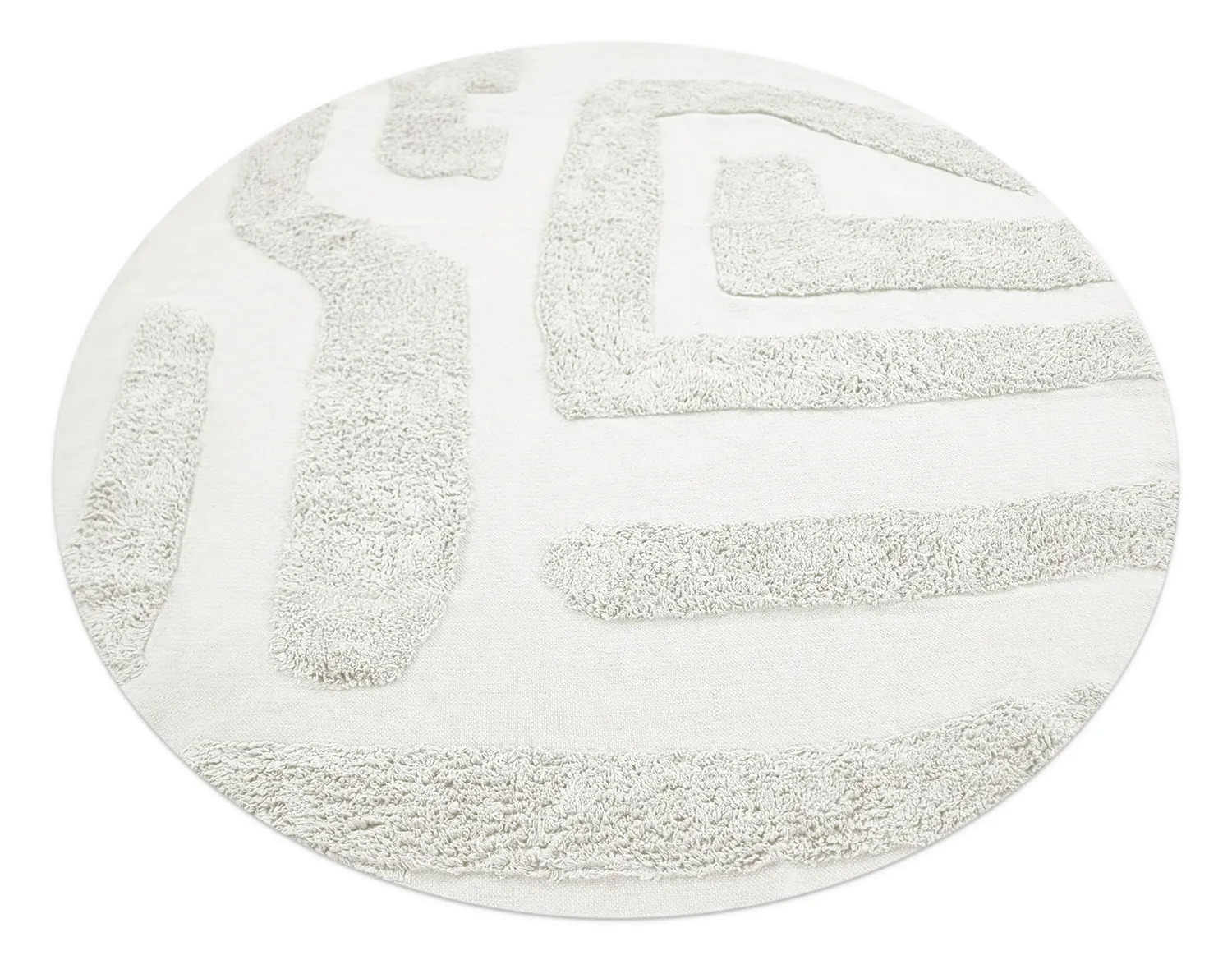 Round rug - Alexa Natural Cotton Shaggy (offwhite)