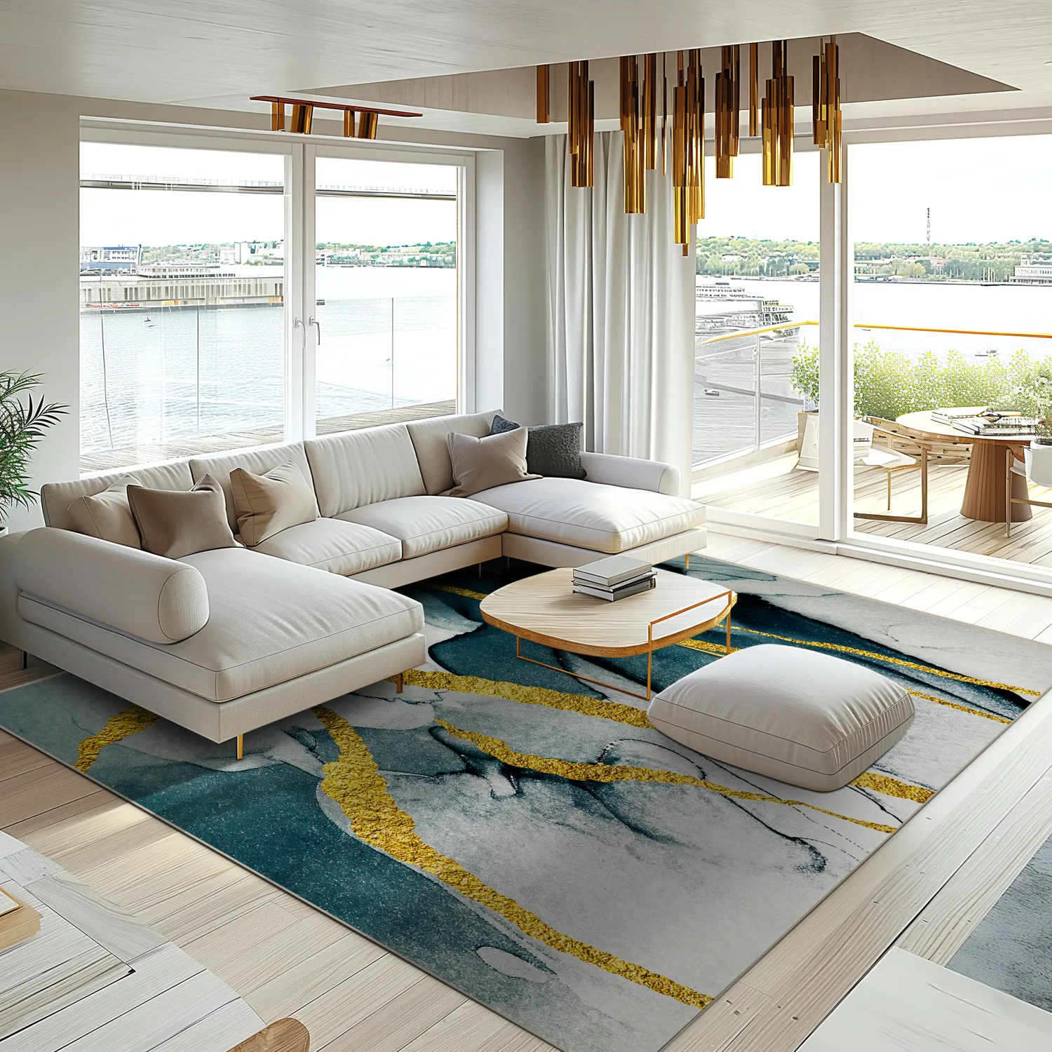 Wilton rug - Alvaro (blue/white/gold)